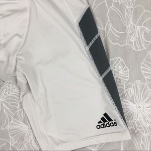 adidas men's triple stripe foam sliding shorts